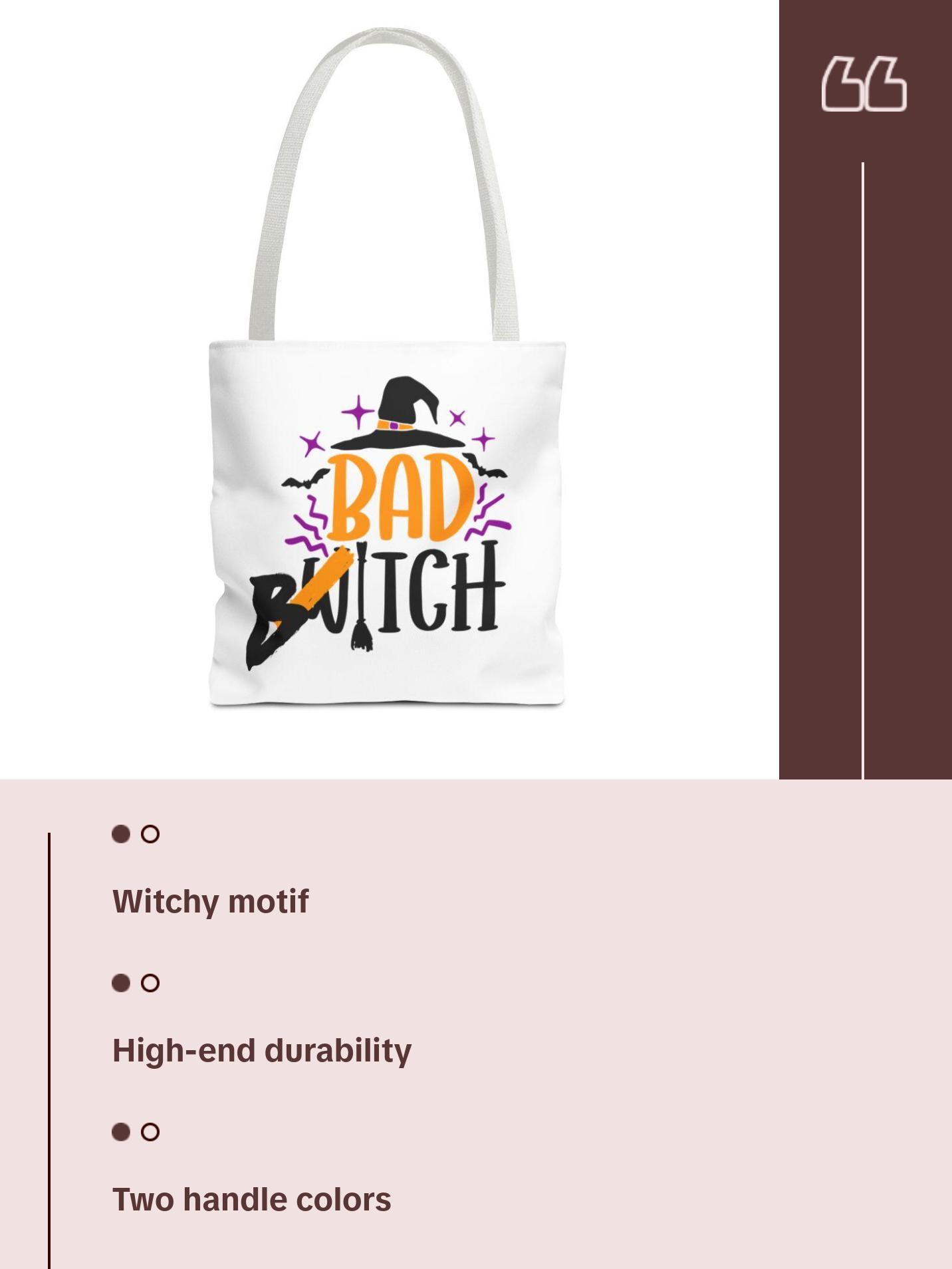 Bad Bitch Halloween Tote Bag, Witchy, Witches Brew, Trick Or Treat, Sexy Tote Bags, Tote Bags For Girls, Unique Handbags, Spooky Bags,