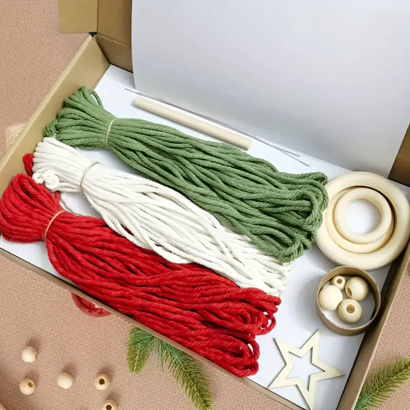 8PCS/Set Macrame Ornament Craft Kit - Relaxing DIY Art Kit for Adults - Farmhouse, Modern Christmas & Rustic Farmhouse Style Home Decor - Perfect Gift for Family & Friends, Crafting