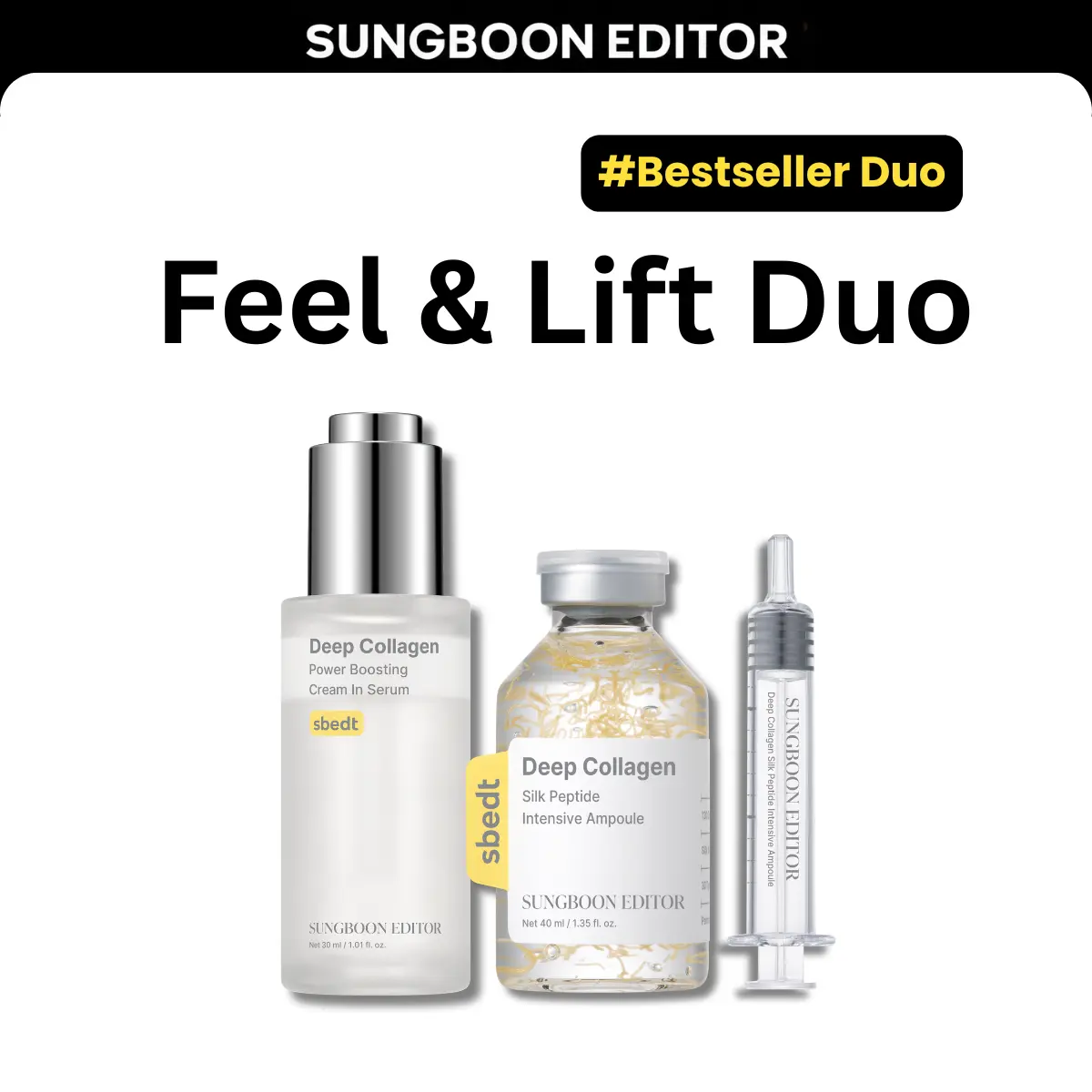 [SAVE 50%] Feel & Lift Duo | Ampoule + Serum with 8 types Hyaluronic Acid for wrinkles & fine lines | Gift set Firming, Moisturizing, Collagen Boosting, Anti aging Korean Home for all skin types Daily Restore
