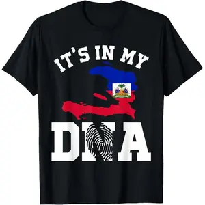 🥇 Haiti In My DNA Haitian Pride T-Shirt Haitian Flag Shirt T-Shirt,Unisex Crewneck T-shirt for Men And Women.