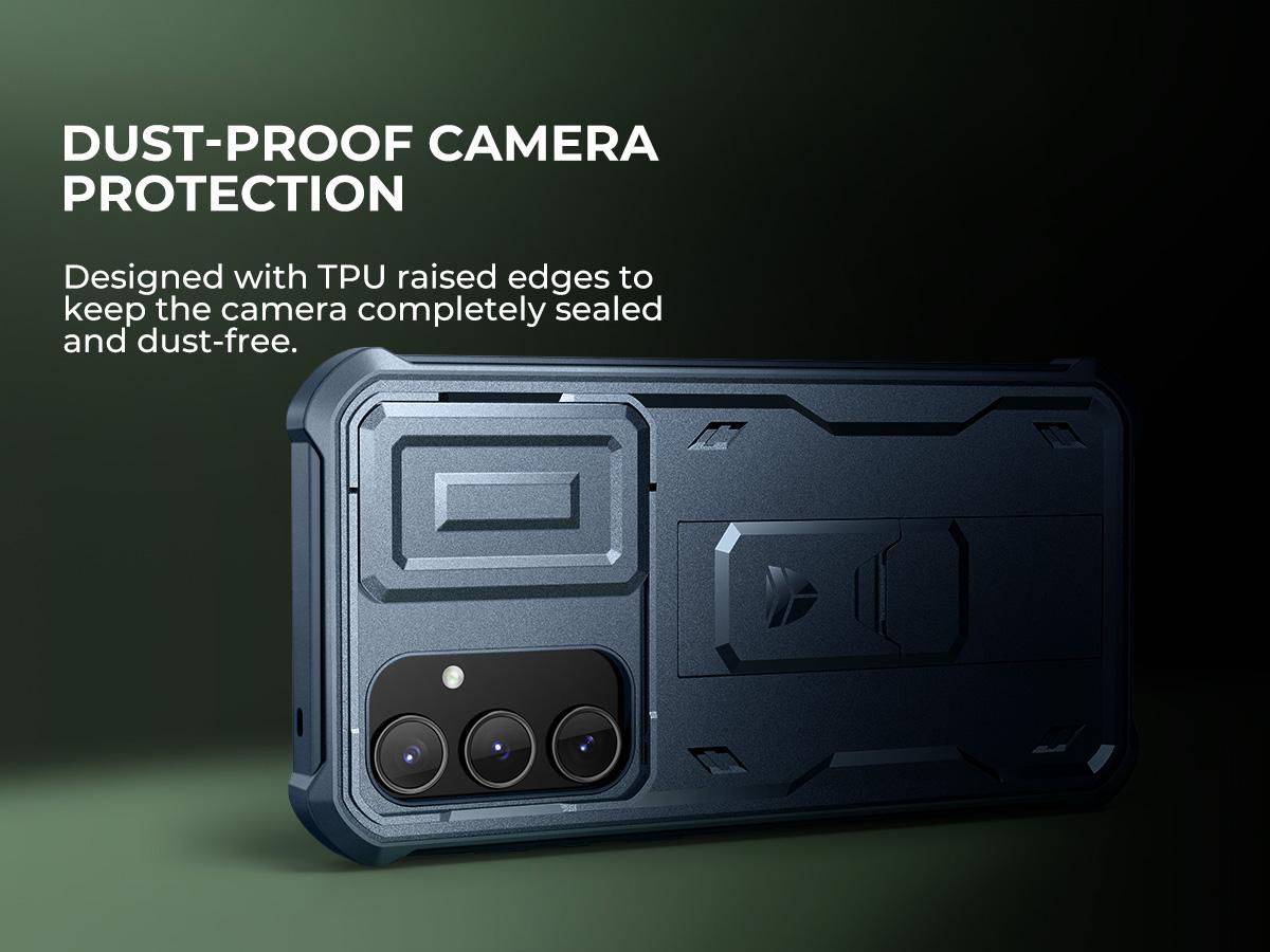 Dexnor for Samsung Galaxy A35-5G Case, [2 Front Frame] [Built-in Slide Camera Cover & Kickstand] Heavy Duty Military Grade Protection Shockproof Phone Case with Screen Protector, 6.6 inch