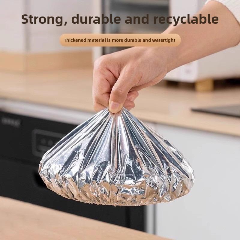 50PCS Aluminum foil heat-retaining cover for home dining tables and food containers; kitchen freshness preservation and insulation; aluminum foil