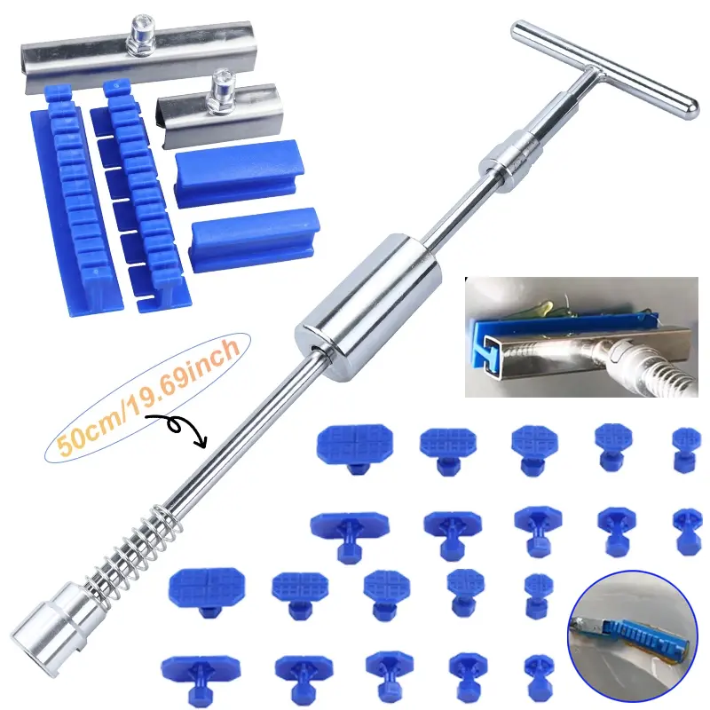 Car Body Repair Dent Removal Tools, Dent Paintless Dent Removal Kit, Suction Cup Slide Hammer for Small And Large Dent Hail Damage, Without Battery