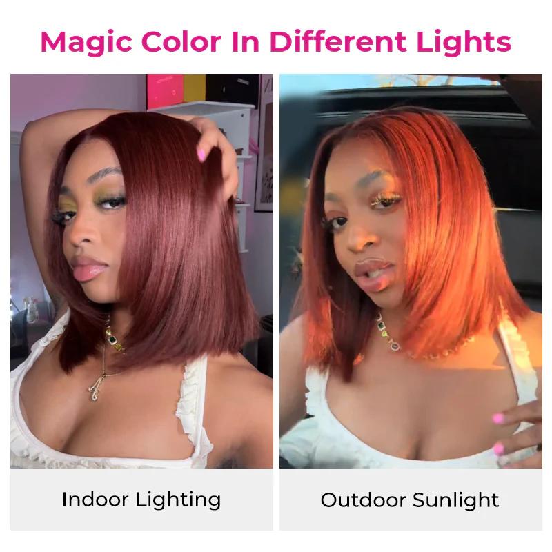 【Model Length=$84】ISEE HAIR Wear Go 9x6 Tpart Layered Cut Bob Yaki Straight Wig 180% & 250% Natural Black & Reddish Brown Deep Part Lace Glueless Wig #SpringStatements