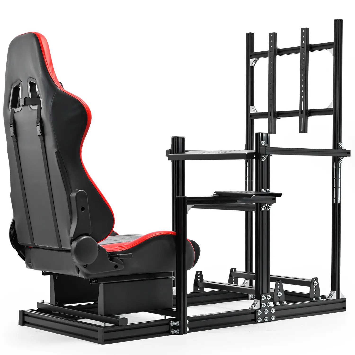 Dardoo 3060 Gaming Racing Chair Simulator Cockpit - Aluminum Alloy Frame, Red Frame + Seat, Adjustable Height, 90°-180° Recline Ergonomic Chair, Monitor Stand, Compatible with G29/G920/G923 (Electronic Devices Not Included)