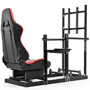 Dardoo 3060 Aluminum Racing Simulator Cockpit With Red Seat & monitor Stand Fit  G29 G920 G923，not include electronic devices