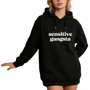 “Sensitive Gangsta” Long Sleeve Hoodie – Perfect for Creative Souls Who Embrace Their Strength
