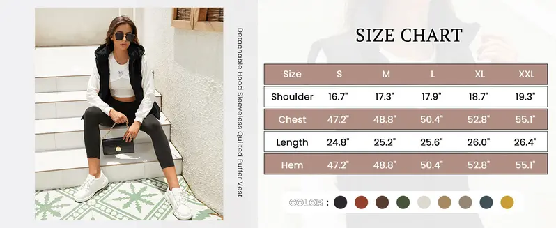 Tanming Womens Basic Hooded Puffer Vest Removable Hood Zip Up Sleeveless Jacket Lightweight Quilted Fall Winter Outerwear with Pockets Tanming Womens Basic Hooded Puffer Vest Removable Hood Zip Up Sleeveless Jacket Lightweight Quilted Fall Winter Outerwear with Pockets
