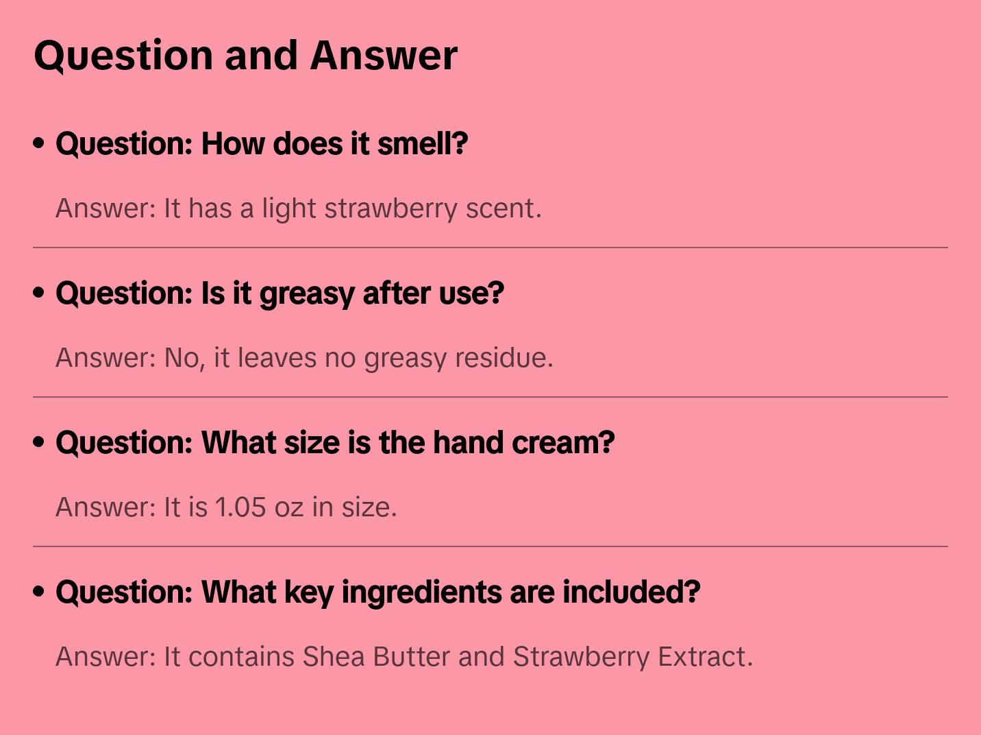 Strawberry Hand Cream