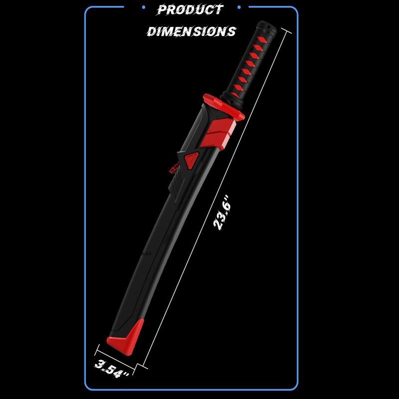 Boy's LED Lightsaber Toy Cyberpunk Katana - 23.6-inch Glowing Prop, Perfect for Roleplay, Carnival Parties & Festivals, RGB Lighting, Durable Collectible, In-Stock in the USA, Recommended Children's Birthday Gift fog eight-color streaming light effect