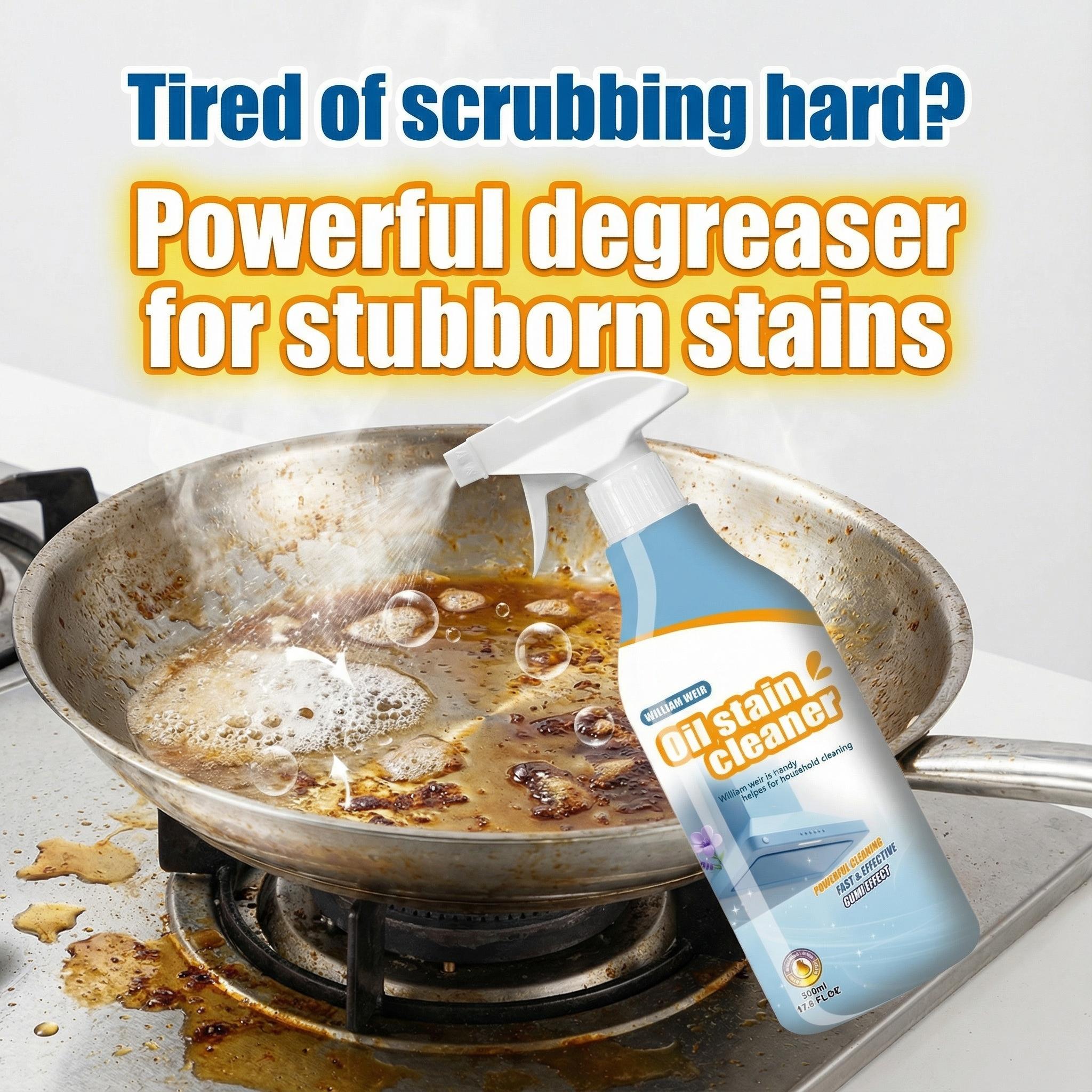 Heavy Duty Kitchen Degreaser, 500ml Foam Cleaning Spray, Dual Nozzle Design, Removes Tough Oil Stains, For Range Hoods Cookware, Safe For Home And Rental Use