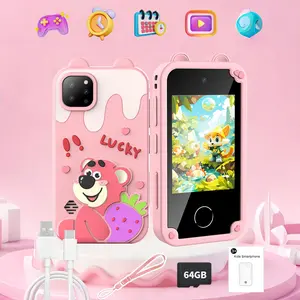 Smartphone Toys for Teens, Fun Discovery Phones for Kids, HD Dual-Camera Educational Toy Phones, English Learning, Bedtime Stories, Drawing, Alarm Clock, MP3 Player, Pink and Blue Cute Bear Design—The Perfect Birthday Gift for Boys/Girls Aged 3-10