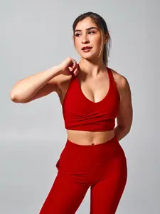 Candy Wrap Sports Bra - Lipstick Red