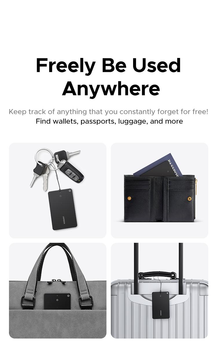 UGREEN FineTrack Slim Smart Finder Compatible with Apple Find My (iOS Only), Wallet Finder, IP68 Waterproof Rechargeable Bluetooth Tracker Card-Button Device Magnetic,TikTokShopBlackFriday ,TikTokShopHolidayHaul