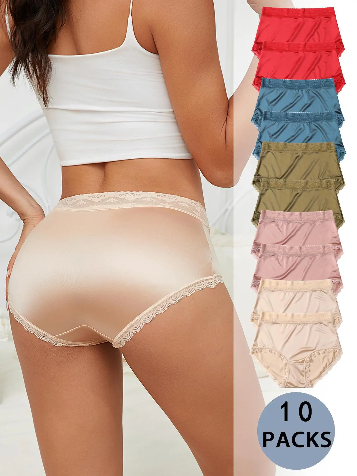 Women's Contrast Lace Panty, Soft Comfy Breathable Knicker for Daily Wear, Underwear for All Seasons, Womenswear, Breathable Panties, Casual Fitted Underwear, Fashion Breathable Underwear