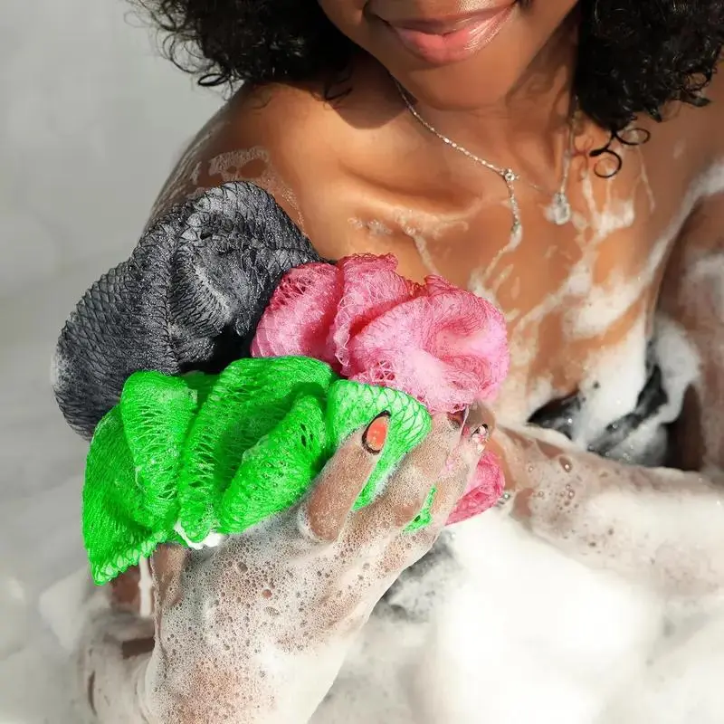 African Exfoliating Net Bath Wash Towel for Adults - Full Body & Back Scrubber, Fragrance Free, Deep Cleaning for Smoother, Radiant Skin, Net Exfoliation Sponge Loofahs, Sponges, & Poufs, Soft Scrubber Loofahs, Sponges, & Poufs