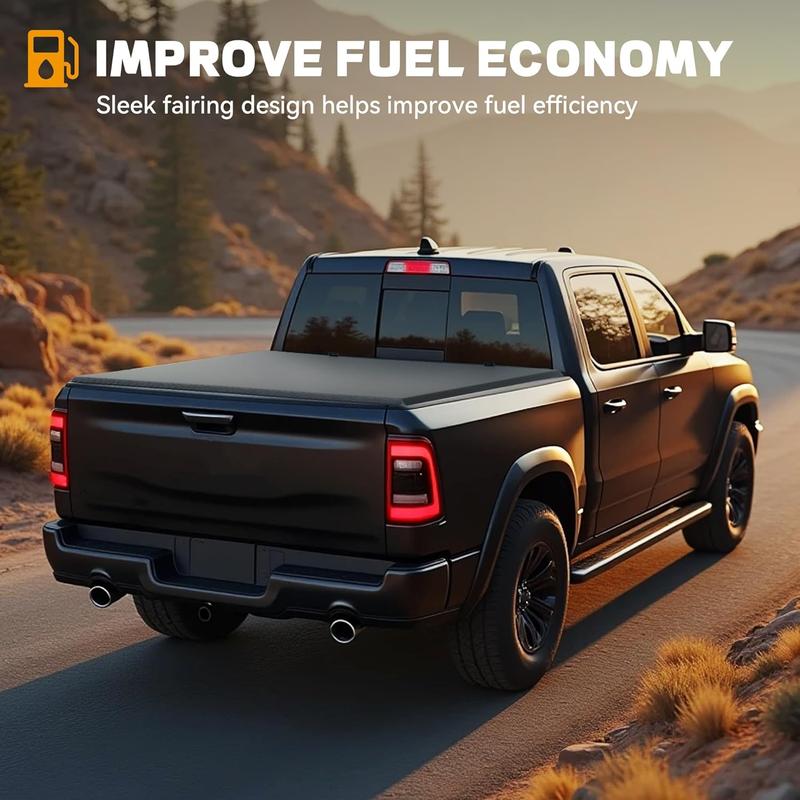 OEDRO Soft Roll Up Truck Bed Tonneau Cover Fit for Chevy Silverado/GMC Sierra 1500 New Body 2007-2025, Fit for Chevy Silverado/GMC Sierra 2500 3500 HD 2007-2019, with 6.6 ft Bed Without Multi-Flex Tailgate car protector