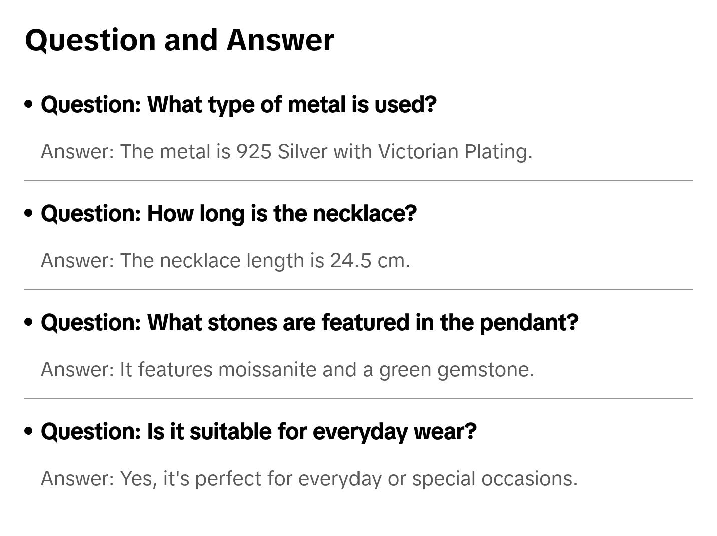 Safa Moissanites and Gemstone Silver Pendant Necklace