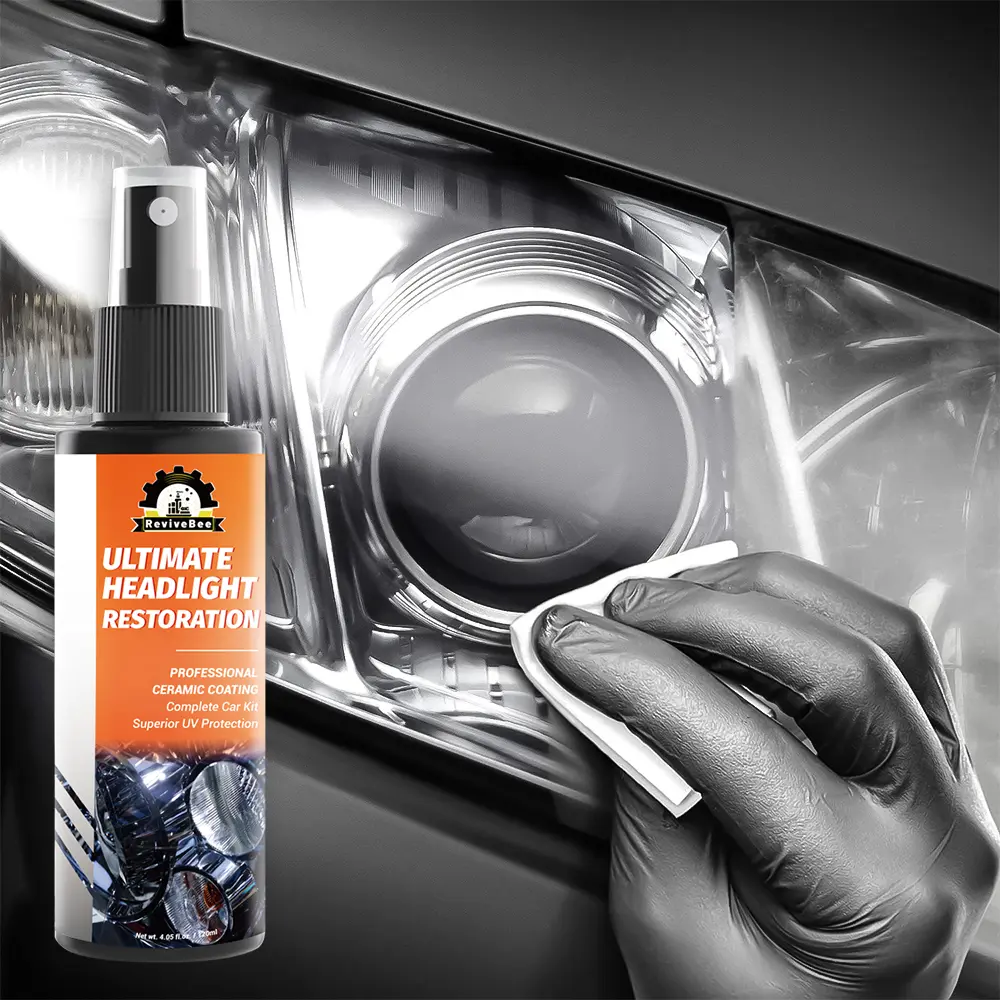 Car Headlight Refinishing Spray, Remove Yellow Oxidation & Haze on Auto Headlamp Cover