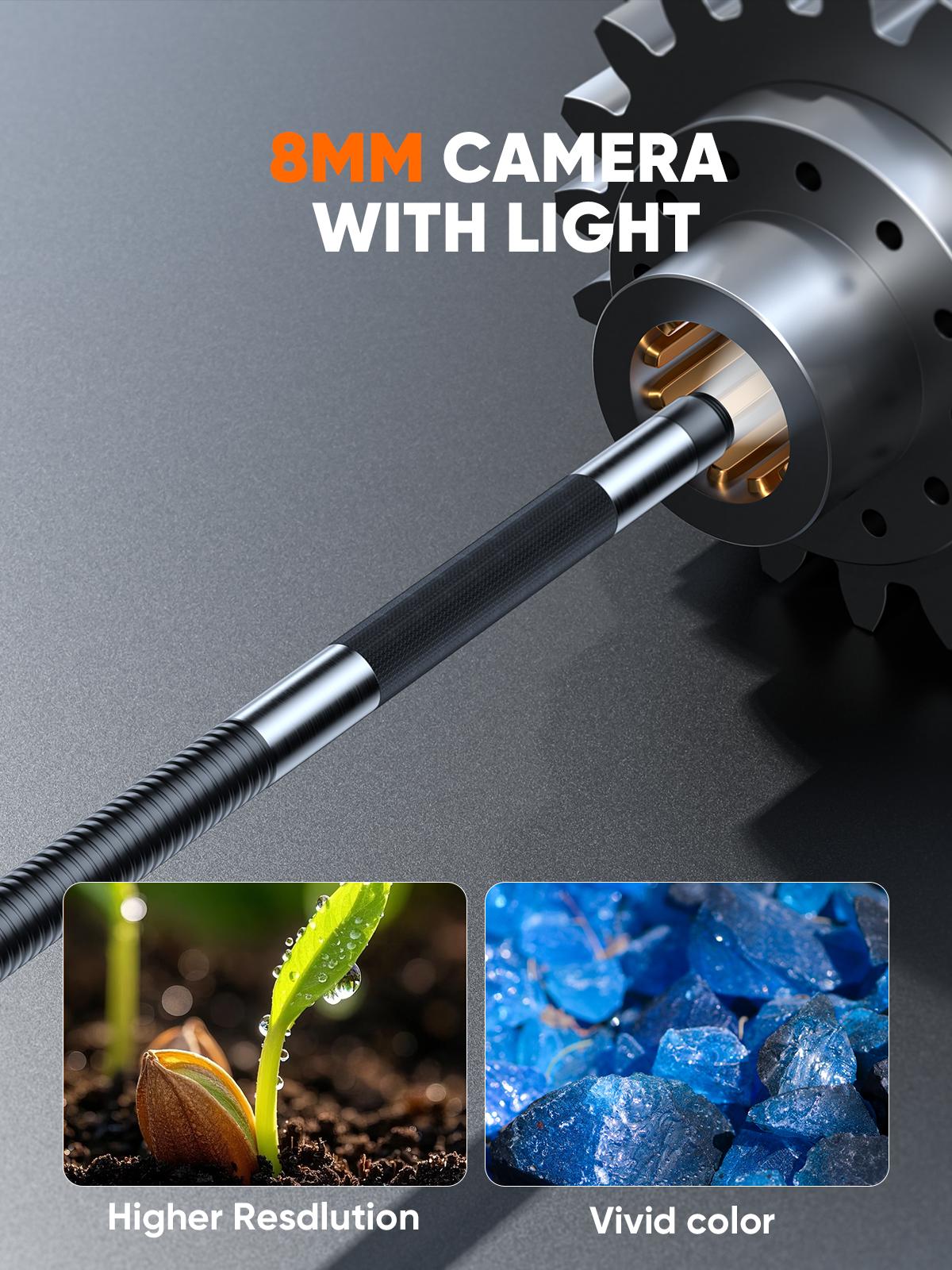 SHEKAR New Two-Way Borescope Camera with Light 8mm Industrial Endoscope Inspection Snake Camera 0.33in Articulated Probe 5FT