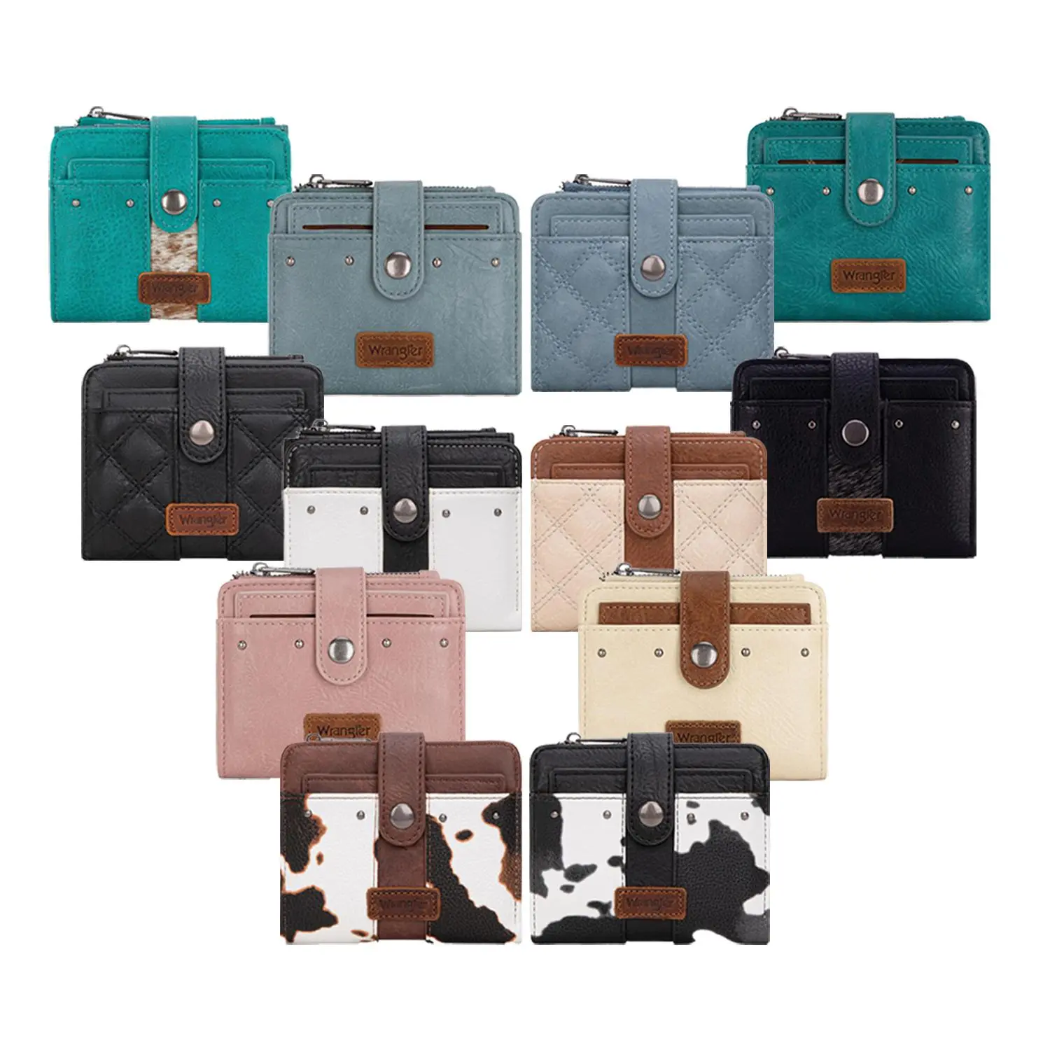 Wrangler Wallet for Women Bifold Card Holder with Zipper