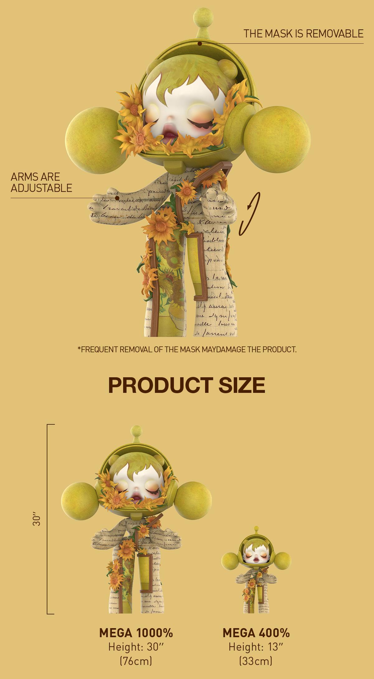 MEGA α SKULLPANDA 1000% Van Gogh Museum Sunflowers