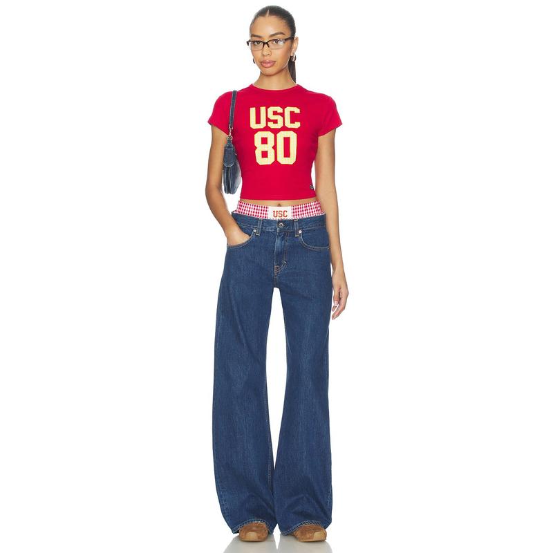Hype and Vice University Of Southern California Baby Tee in Red