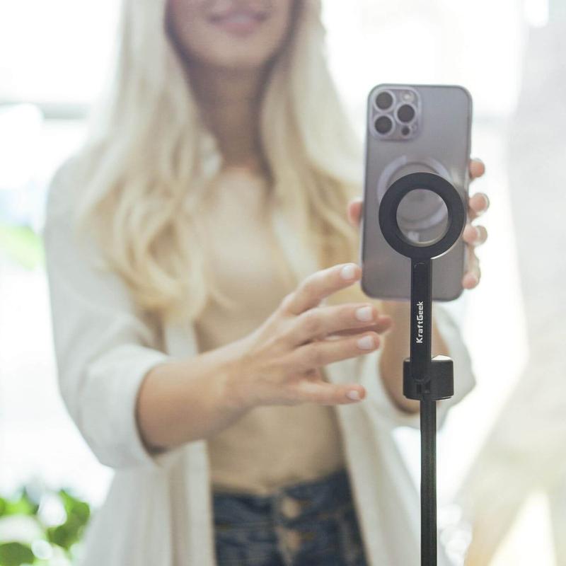 KraftGeek Magstand Magnetic Selfie Stick Tripod for iPhone and Android, 64" Phone Tripod Compatible with MagSafe, Fit for iPhone 17 and Pixel 10, MagSafe Case and Other Phones with Metal Ring