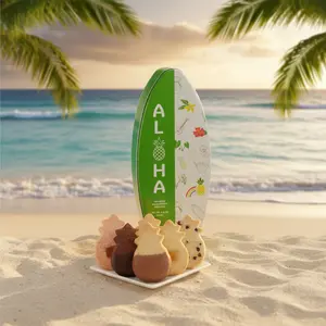 Honolulu Cookie Company Aloha Surfboard Tin - 15pc Tropical Shortbread Assortment