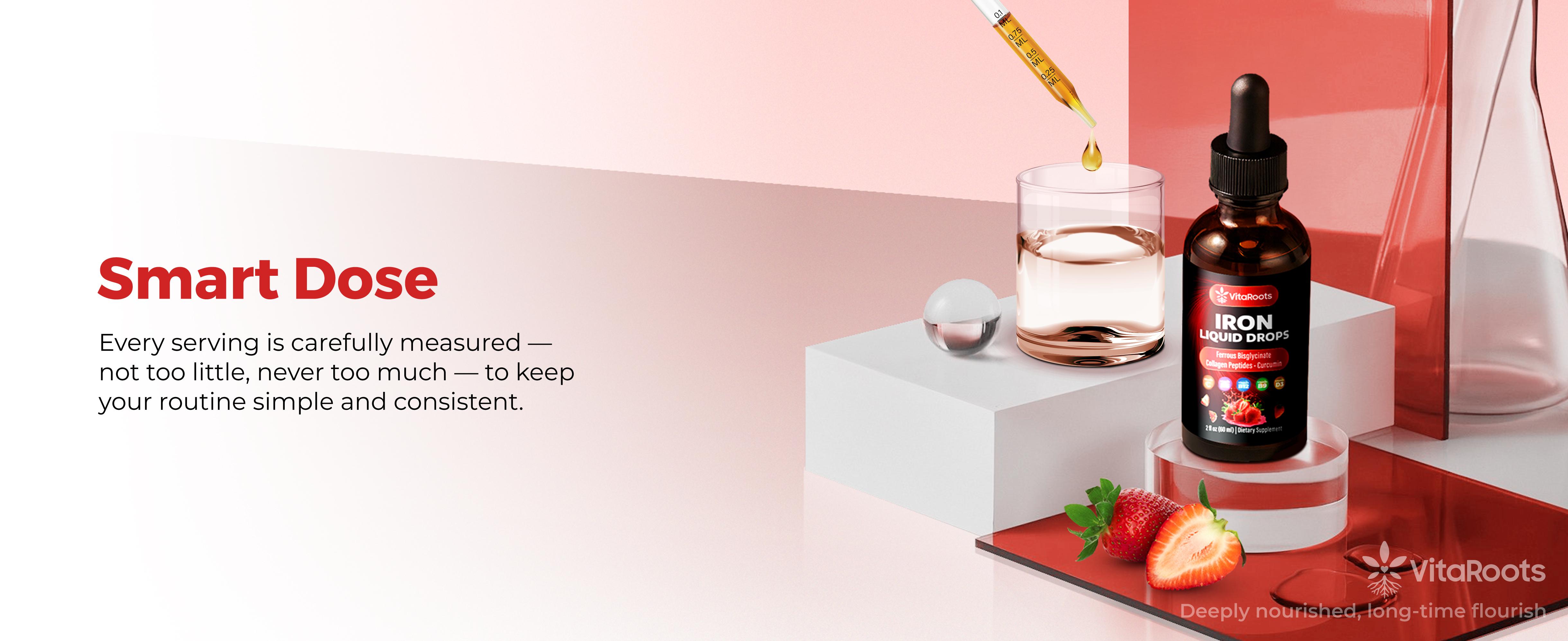 Liquid Iron Drops – Daily Nutrient Blend with Vitamin C, B6, B12, Folic Acid & Collagen Natural Strawberry Flavor | 2 fl oz Liquid Iron Drops – Daily Nutrient Blend with Vitamin C, B6, B12, Folic Acid & Collagen Natural Strawberry Flavor | 2 fl oz