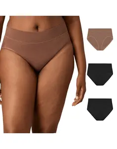 Playtex Tummy Smoothing High-cut Brief Underwear Pack 3-pack Women's Multi Comfortable Fit Soft Stretch Fabric Breathable Uscshc