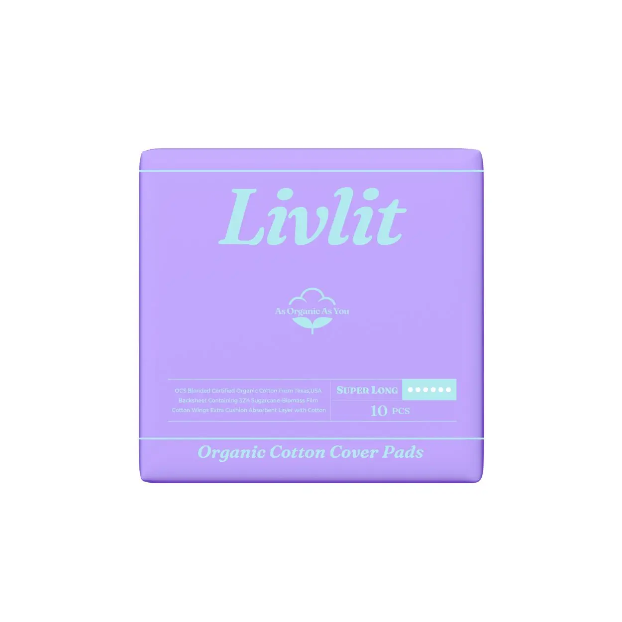 (NEW) Livlit Organic Overnight Pads - Super Long Pad 4PACK (40PCS)
