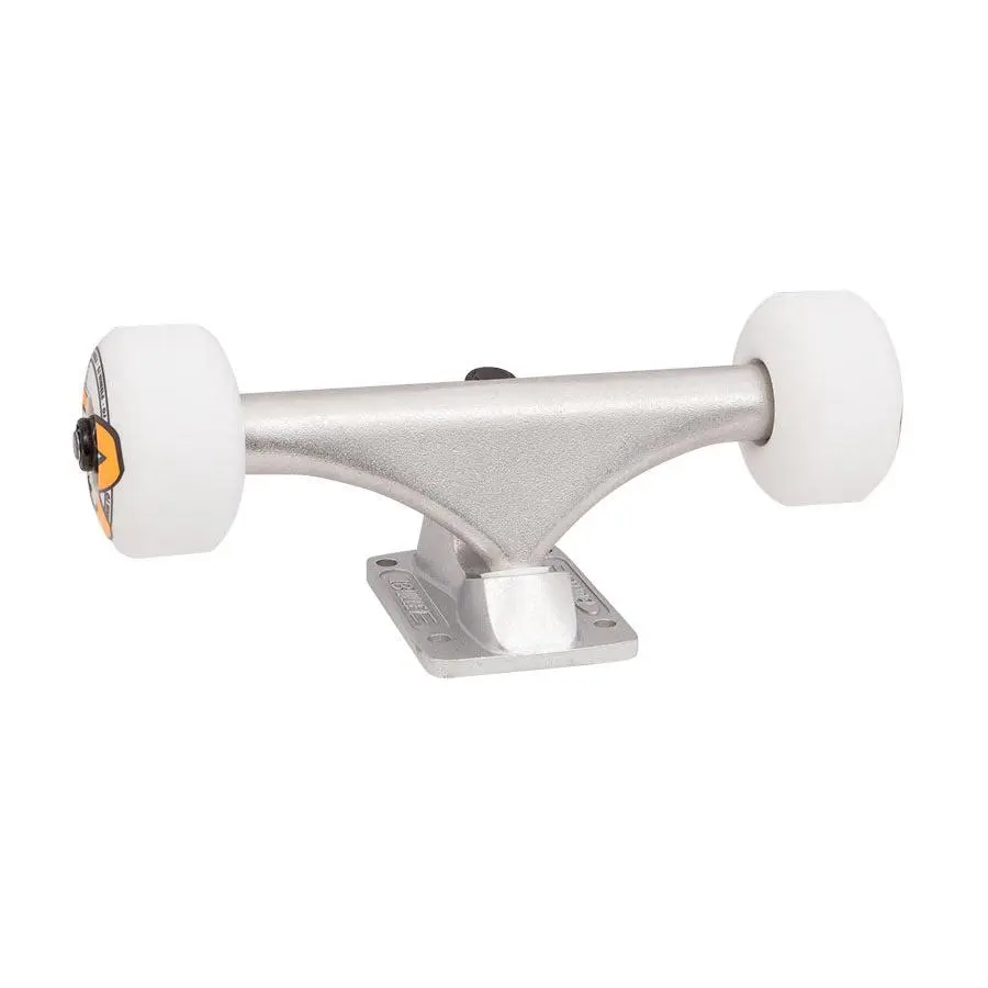 Skateboard Truck & Wheel Assembly - 120mm Bullet Truck, 53mm OJ Wheels, Chrome Steel, Cosmetic Flaw, Fits Small, Beginner-Use Setup, Deck-Compatible, Skateboard Setup