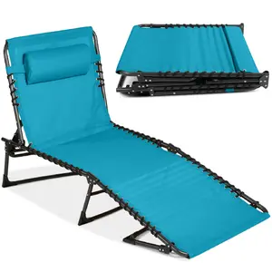 Best Choice Products Patio Chaise Lounge Chair, Outdoor Portable Adjustable Pool Recliner w/ Pillow