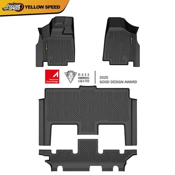 ALLGOOD 3D TPE Rubber Car Floor Mats & Cargo Liner - Waterproof, Deep Grooved Engraving, High-Low Temp Resistance, Easy to Clean, Vehicle Specific Fit for 2008-2020 Dodge Grand Caravan