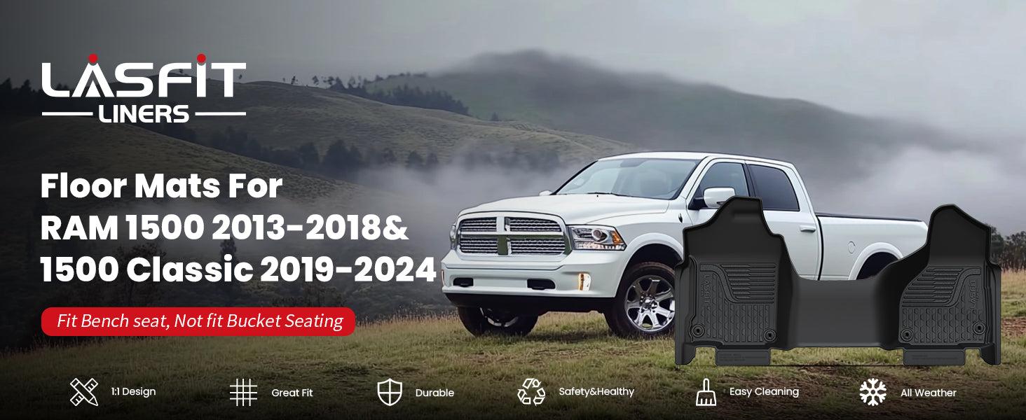 Lasfit fit for 2013-2018 Ram 1500 All-Weather 1st row Floor Mats, Fit Carpet Floor Only