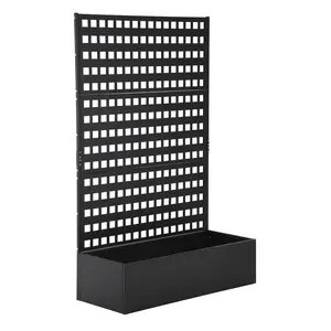 Garvee 47x18x72 Inch Metal Raised Garden Bed with Trellis - Tall Planter Box with Drainage Holes - Outdoor Garden Planter for Climbing Vegetables & Flowers