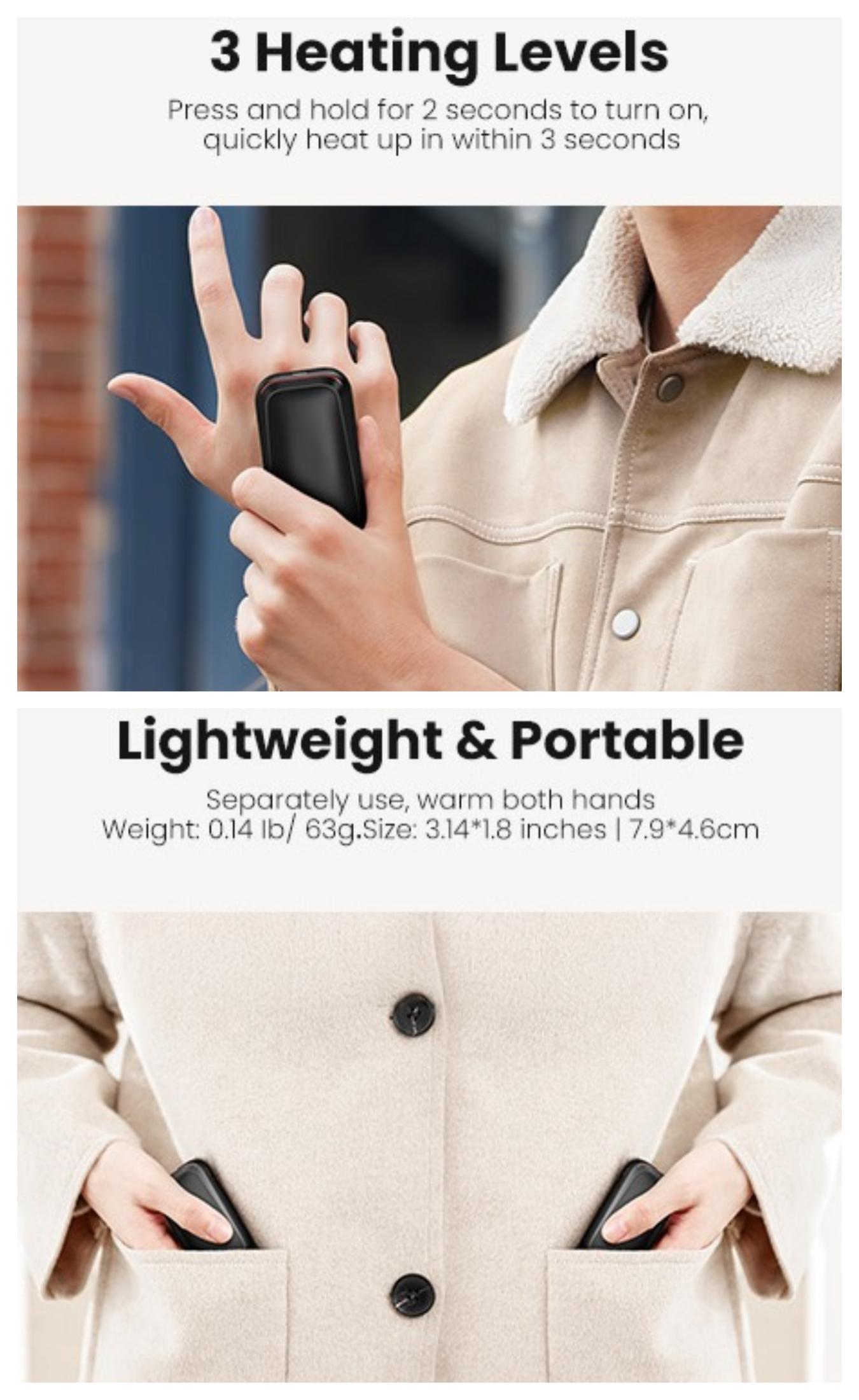 GAIATOP Automotive Turbo Design Hand Warmers for Men | 10400mAh, 13H Long-Lasting Warmth, 3s Fast Heat, 3 Modes Rechargeable for Him. Safety Certified GAIATOP Automotive Turbo Design Hand Warmers for Men | 10400mAh, 13H Long-Lasting Warmth, 3s Fast Heat, 3 Modes Rechargeable for Him. Safety Certified