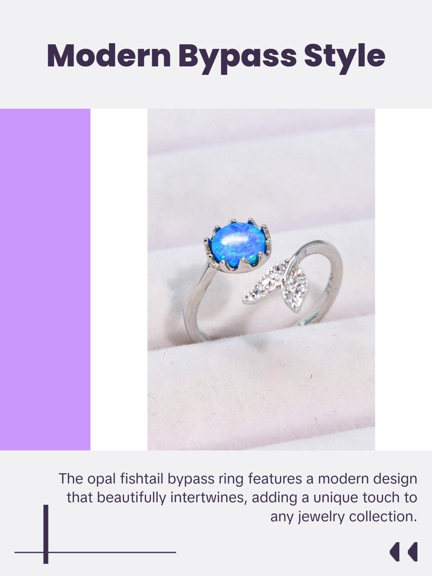 Opal Fishtail Bypass Ring