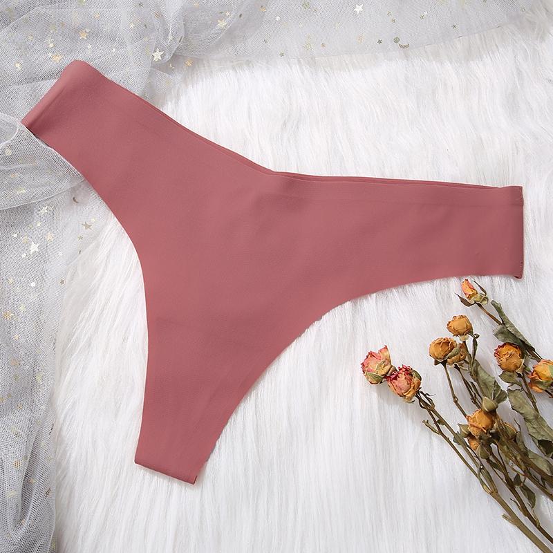 FINETOO Weekly Panties 7 Pack Seamless Thongs No Show Underwear V Waisted Comfortable Thong Panties XS-XL Smooth Lingerie Basic Minimalist Womenswear