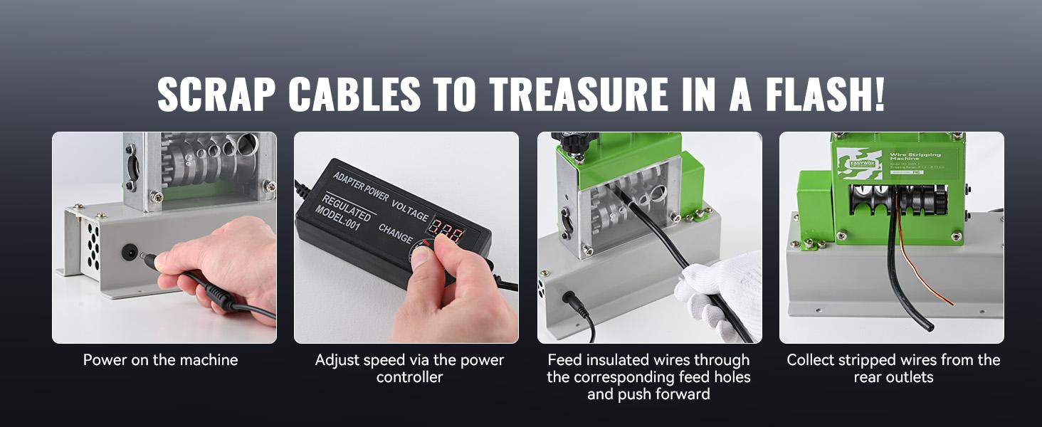 EasyWox Automatic Feed Electric Wire Stripper Machine Portable Cable Stripper Tool with Sharp Blade for Effortless Stripping Stable Performance Ideal for High Volume Work