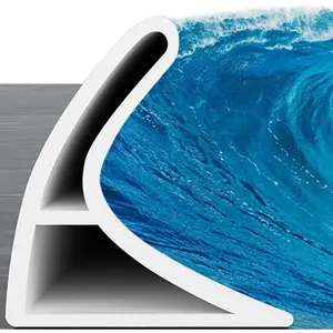 Collapsible Shower Threshold Water Dam, 39 In, Self Adhesive Shower Edge Water Barrier Stopper, Shower Water Blocker Retention System, Dry and Wet Separation for Bathroom Kitchen Countertop Sink