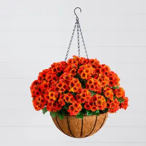 24" UV Resistant Artificial Chrysanthemum Hanging Basket (Indoor/Outdoor)