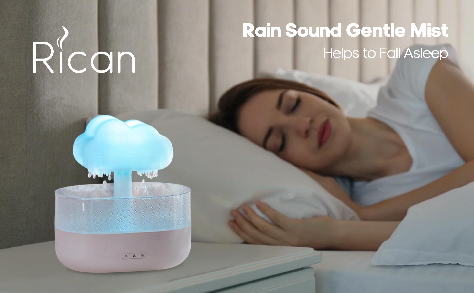 Rain Cloud Humidifier Water Drip, Mushroom Rain Lamp Waterfall, Aromatherapy Essential Oil Rain Diffuser, Raining Cloud Night Light with 7 Changing Colors for Sleeping
