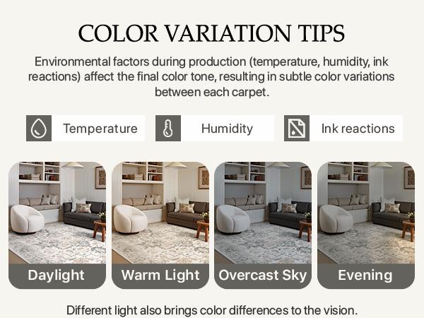 GENIMO No-Wash, Easy Care Spill-Resistant Area Rugs, Machine Washable Stain & Oil Resistant Non Slip Vintage Rugs, Family & Pet Friendly Carpet for Bedroom, Dining Room, Kitchen, Living Room