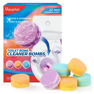 12 Pack Toilet Bowl Cleaner Bombs, Lavender Scent Colorful Toilet Cleaning Tablets, Deep Clean & Deodorize