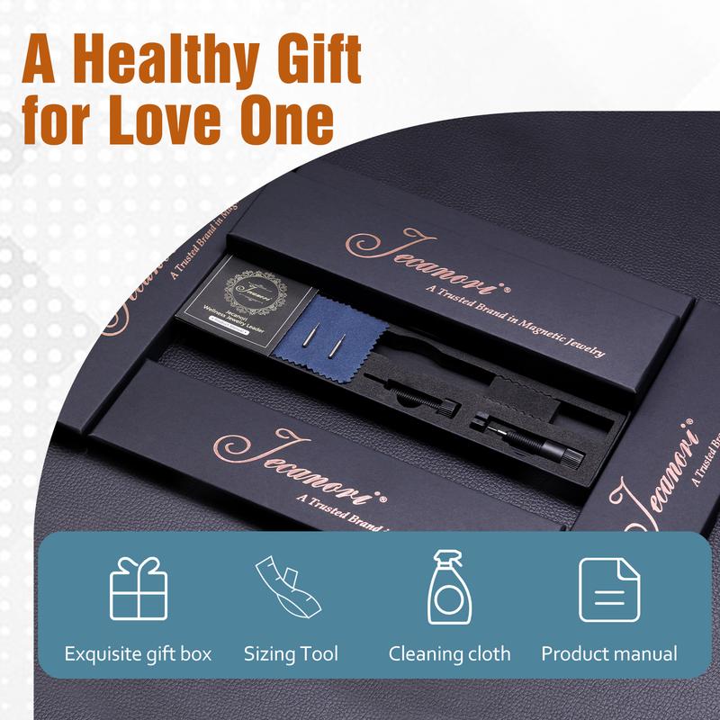 Jecanori Ladies Magnetic Bracelets,Titanium Steel Magnetic Bracelets for Women,Adjustable Wristband include Tool in Gift Box(Sparkling Crystal Design)