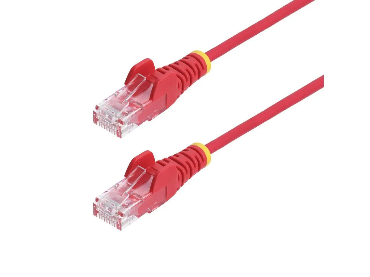 StarTech 2ft Red Slim CAT6 Ethernet Cable, Snagless, 100W PoE, UTP, LSZH, 28AWG Bare Copper Wire, Slim RJ45 Network Patch Cord, Fluke Tested N6PAT2RDS