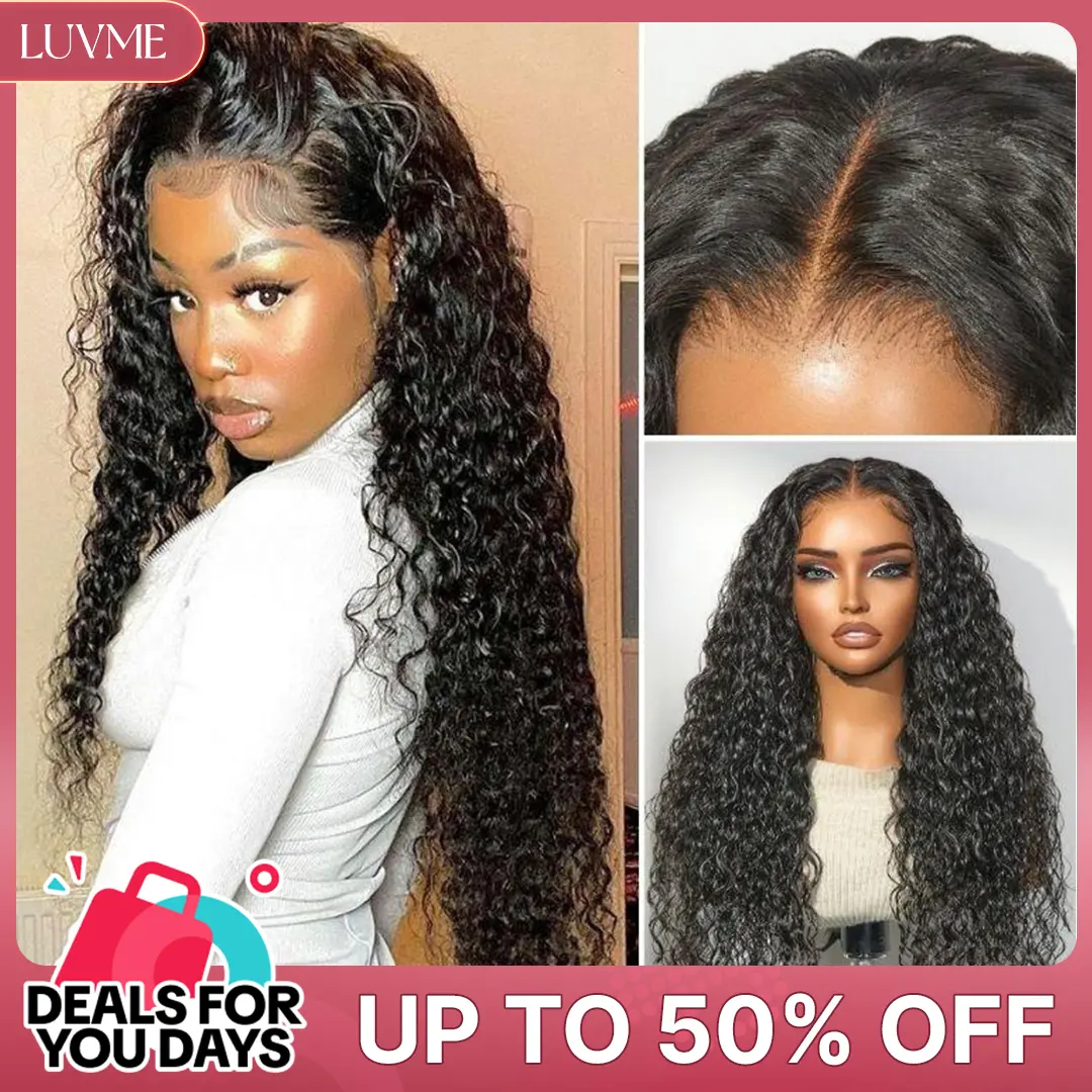 LUVME Water Wave Glueless Wig 13x4 Transparent Lace Flexi-Fit Invisible Drawstring Fluffy Curly Pre-Cut Pre-Bleached Pre-Plucked #DealsForYouDays
