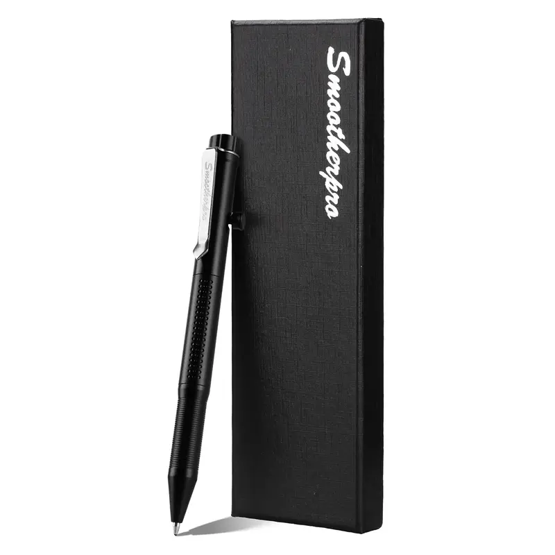 Penna A Sfera In Titanio SMOOTHERPRO TBP01, Azione Bolt, Compatibile Ricariche Parker, Pietra Lavata Nera - 4